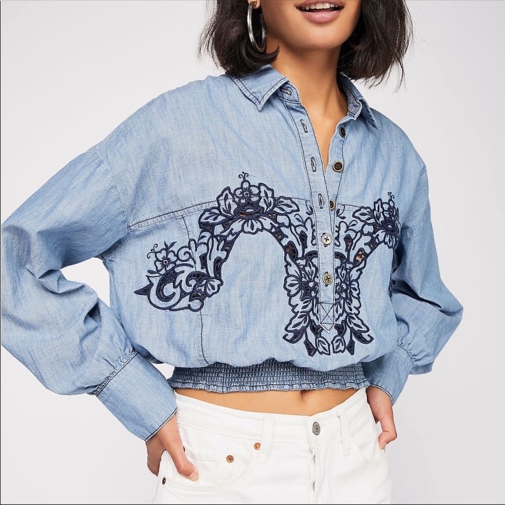 NWOT Free People Way With Words Top